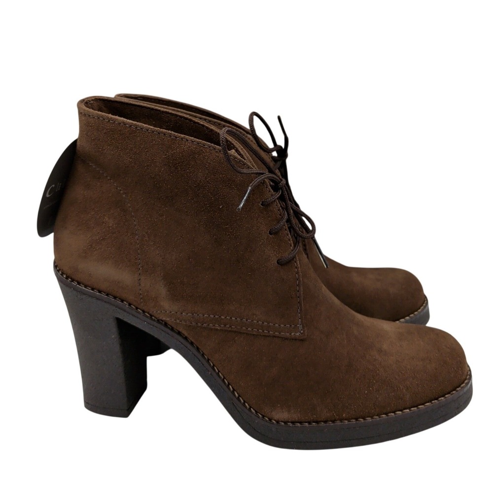 La Canadienne Korey Tobacco Brown Suede Waterproof Ankle Boots 7.5 M Made Canada